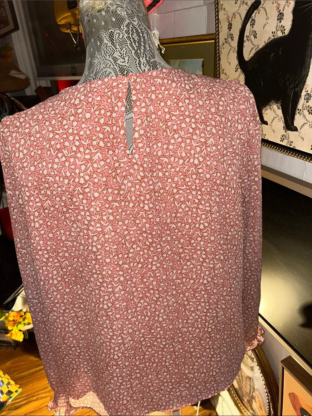 J. Crew Dusty Rose Floral Long-Sleeve Blouse
